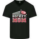 Ice Hockey Mom Mothers Day Mens V-Neck Cotton T-Shirt Black