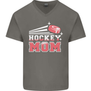 Ice Hockey Mom Mothers Day Mens V-Neck Cotton T-Shirt Charcoal