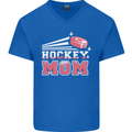 Ice Hockey Mom Mothers Day Mens V-Neck Cotton T-Shirt Royal Blue