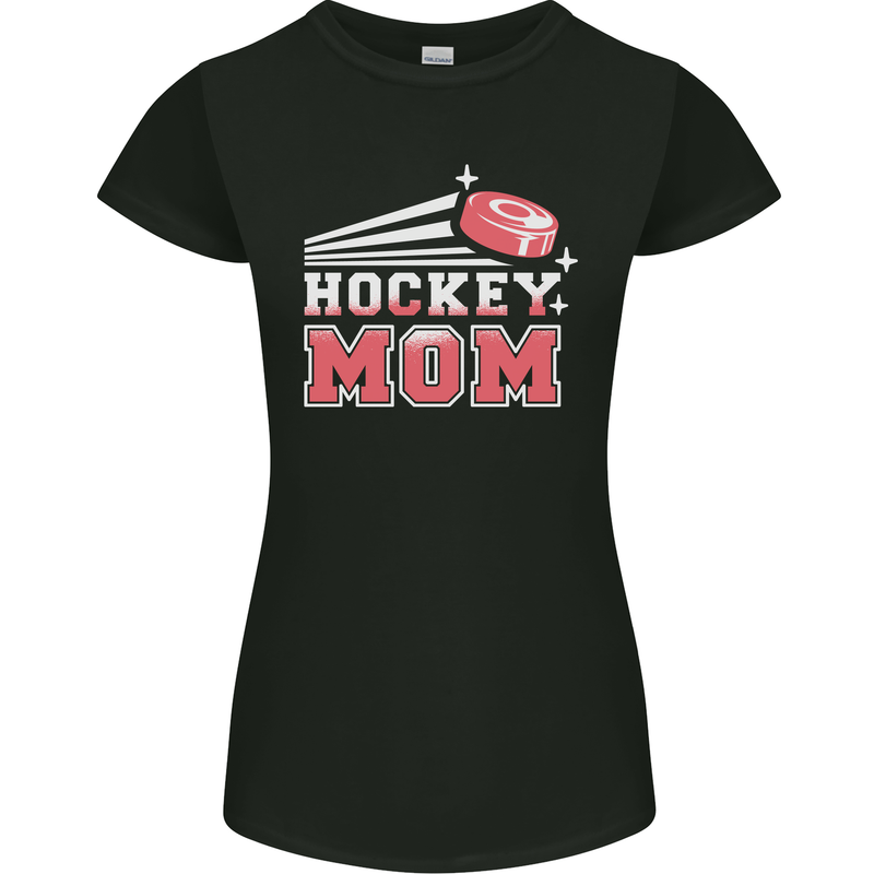 Ice Hockey Mom Mothers Day Womens Petite Cut T-Shirt Black