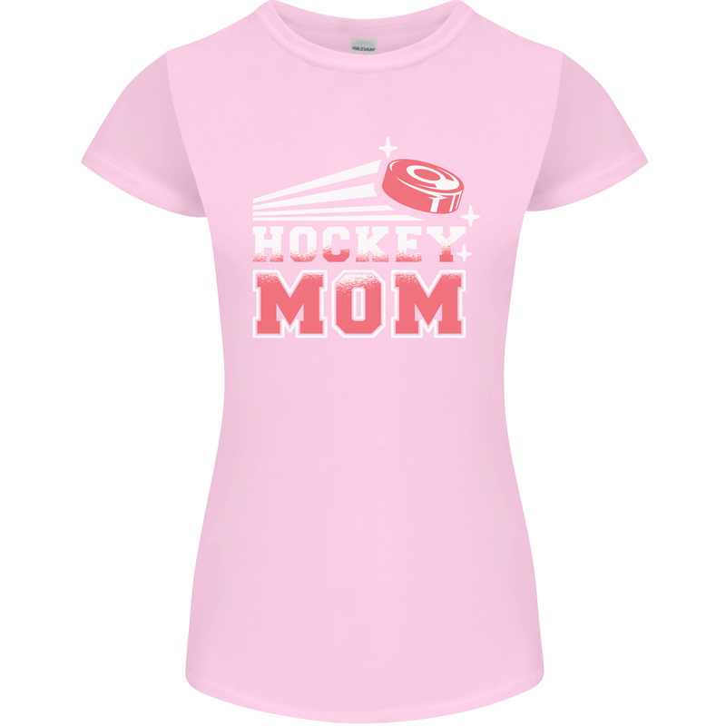 Ice Hockey Mom Mothers Day Womens Petite Cut T-Shirt Light Pink