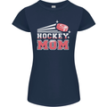 Ice Hockey Mom Mothers Day Womens Petite Cut T-Shirt Navy Blue