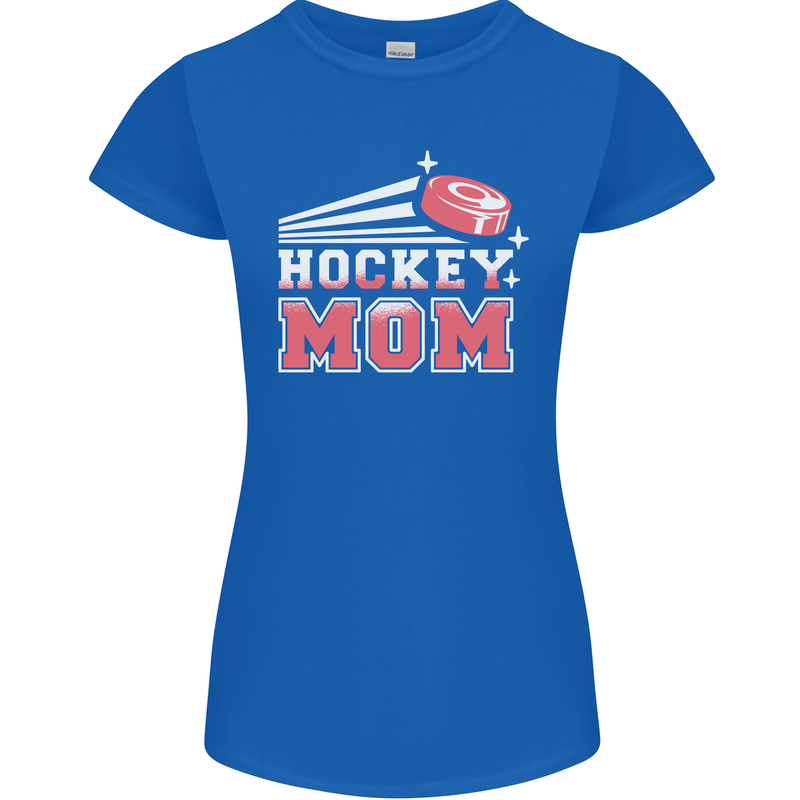 Ice Hockey Mom Mothers Day Womens Petite Cut T-Shirt Royal Blue