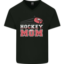 Ice Hockey Mum Mothers Day Mens V-Neck Cotton T-Shirt Black