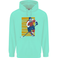 Ice Hockey Player Childrens Kids Hoodie Peppermint