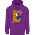 Ice Hockey Player Childrens Kids Hoodie Purple