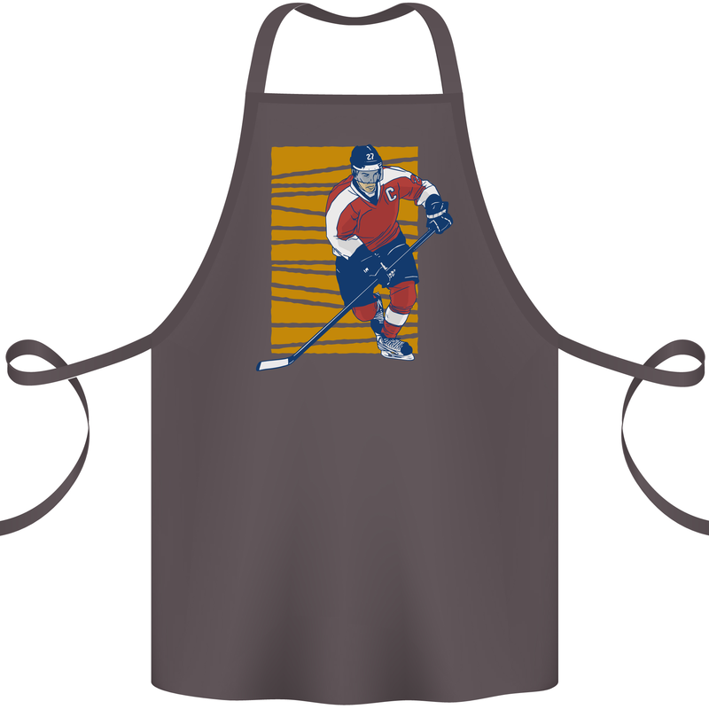 Ice Hockey Player Cotton Apron 100% Organic Dark Grey