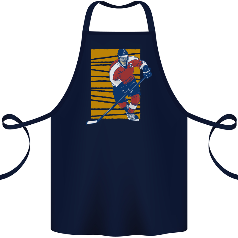 Ice Hockey Player Cotton Apron 100% Organic Navy Blue