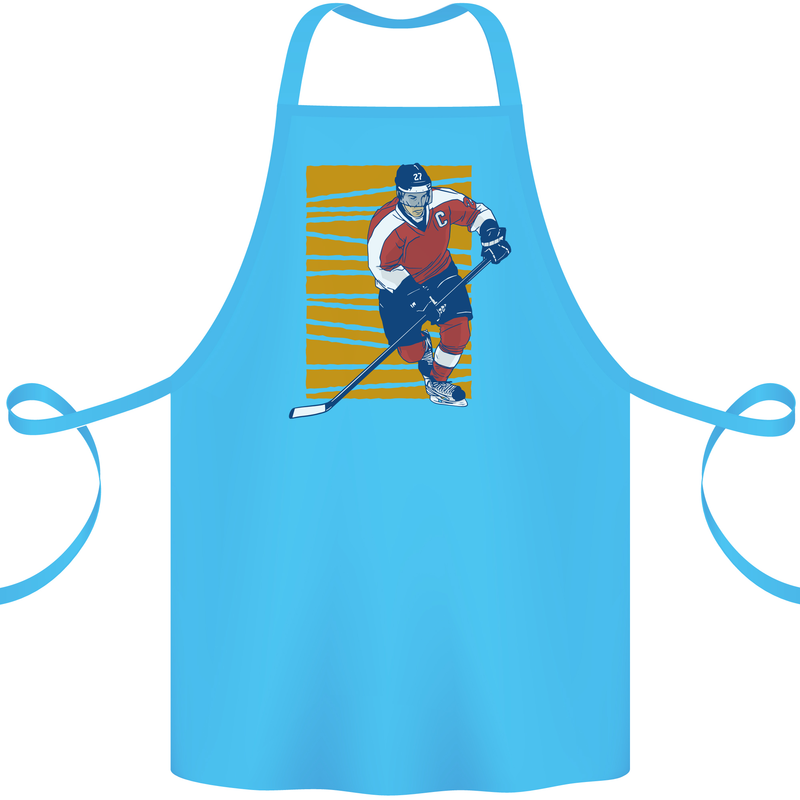 Ice Hockey Player Cotton Apron 100% Organic Turquoise