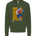 Ice Hockey Player Kids Sweatshirt Jumper Forest Green