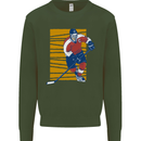 Ice Hockey Player Kids Sweatshirt Jumper Forest Green