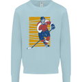 Ice Hockey Player Kids Sweatshirt Jumper Light Blue