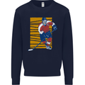 Ice Hockey Player Kids Sweatshirt Jumper Navy Blue