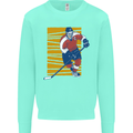 Ice Hockey Player Kids Sweatshirt Jumper Peppermint