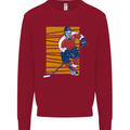 Ice Hockey Player Kids Sweatshirt Jumper Red