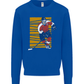 Ice Hockey Player Kids Sweatshirt Jumper Royal Blue