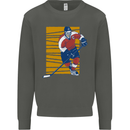 Ice Hockey Player Kids Sweatshirt Jumper Storm Grey