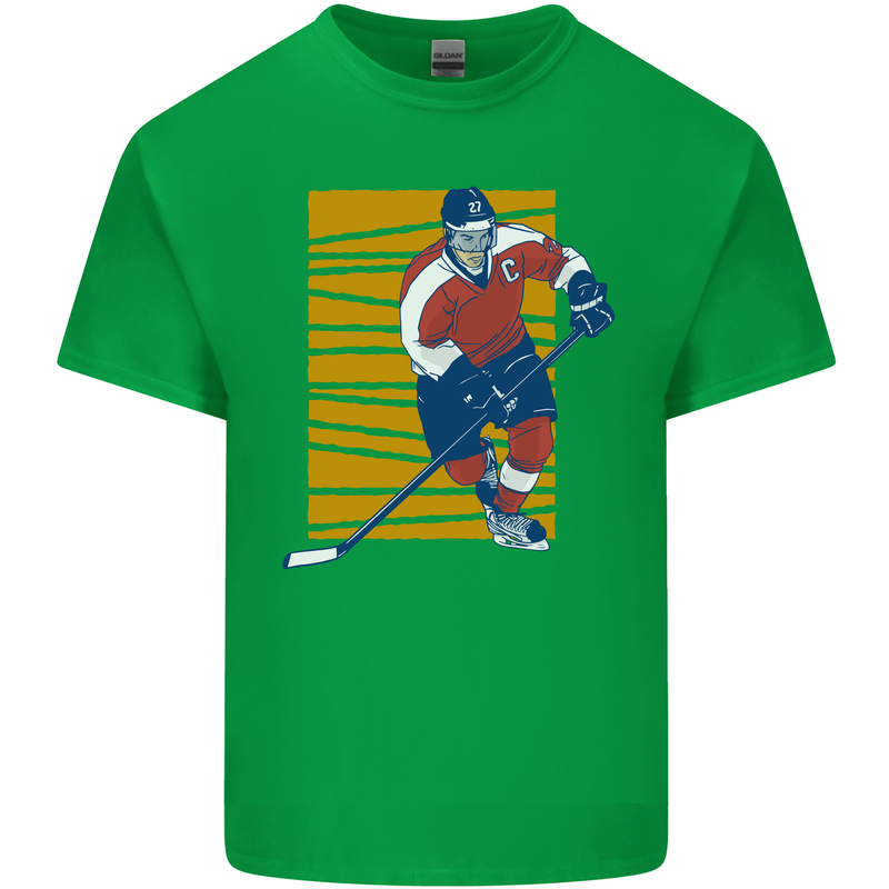 Ice Hockey Player Kids T-Shirt Childrens Irish Green