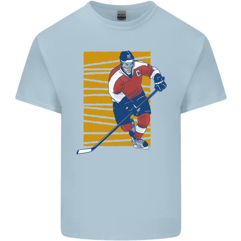 Ice Hockey Player Kids T-Shirt Childrens Light Blue