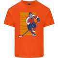 Ice Hockey Player Kids T-Shirt Childrens Orange