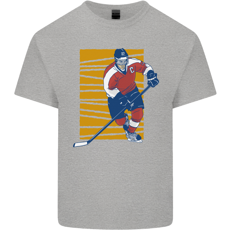 Ice Hockey Player Kids T-Shirt Childrens Sports Grey