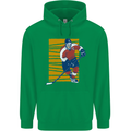 Ice Hockey Player Mens 80% Cotton Hoodie Irish Green