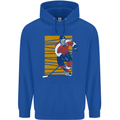 Ice Hockey Player Mens 80% Cotton Hoodie Royal Blue