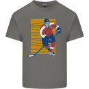 Ice Hockey Player Mens Cotton T-Shirt Tee Top Charcoal