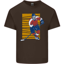 Ice Hockey Player Mens Cotton T-Shirt Tee Top Dark Chocolate