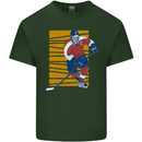 Ice Hockey Player Mens Cotton T-Shirt Tee Top Forest Green