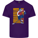 Ice Hockey Player Mens Cotton T-Shirt Tee Top Purple