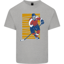 Ice Hockey Player Mens Cotton T-Shirt Tee Top Sports Grey