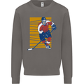 Ice Hockey Player Mens Sweatshirt Jumper Charcoal