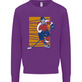 Ice Hockey Player Mens Sweatshirt Jumper Purple