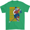 Ice Hockey Player Mens T-Shirt 100% Cotton Irish Green