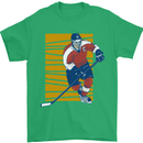 Ice Hockey Player Mens T-Shirt 100% Cotton Irish Green