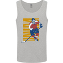 Ice Hockey Player Mens Vest Tank Top Sports Grey