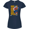 Ice Hockey Player Womens Petite Cut T-Shirt Navy Blue