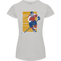 Ice Hockey Player Womens Petite Cut T-Shirt Sports Grey