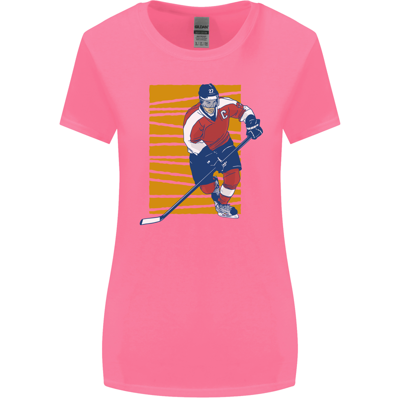 Ice Hockey Player Womens Wider Cut T-Shirt Azalea