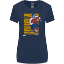Ice Hockey Player Womens Wider Cut T-Shirt Navy Blue