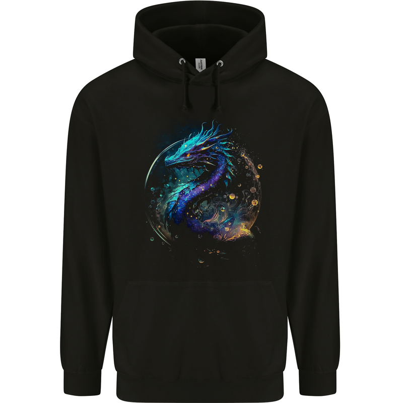 Ice Water Dragon Mens 80% Cotton Hoodie Black