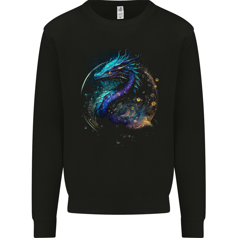 Ice Water Dragon Mens Sweatshirt Jumper Black