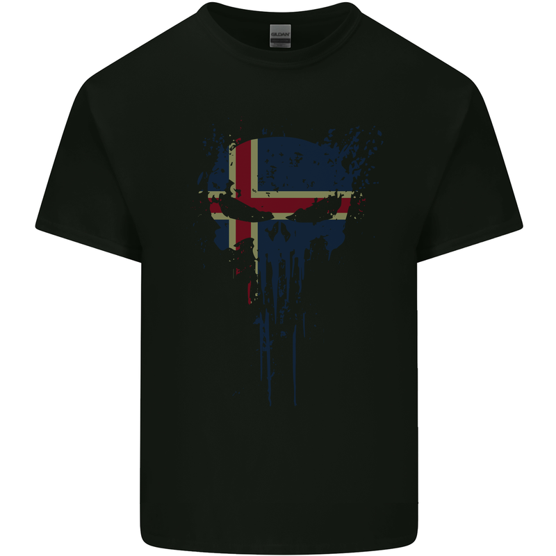 Iceland Skull Gym Training Bodybuilding Kids T-Shirt Childrens Black