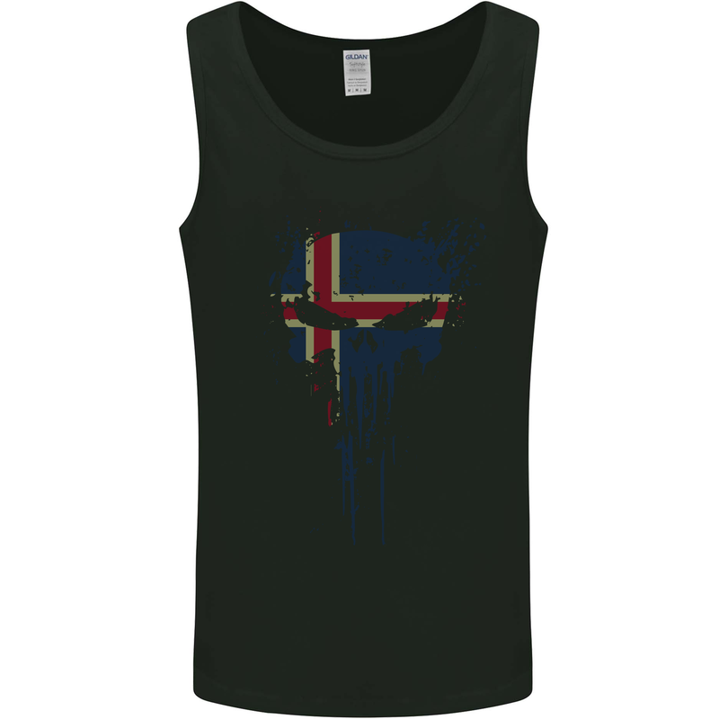 Iceland Skull Gym Training Bodybuilding Mens Vest Tank Top Black