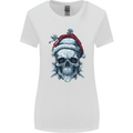 Icy Christmas Skull Wearing an Xmas Hat Womens Wider Cut T-Shirt White