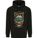 Id Rather Go Diving Scuba Diver Skull Childrens Kids Hoodie Black