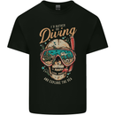 Id Rather Go Diving Scuba Diver Skull Mens Cotton T-Shirt Tee Top Black