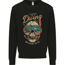 Id Rather Go Diving Scuba Diver Skull Mens Sweatshirt Jumper Black
