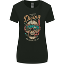 Id Rather Go Diving Scuba Diver Skull Womens Wider Cut T-Shirt Black